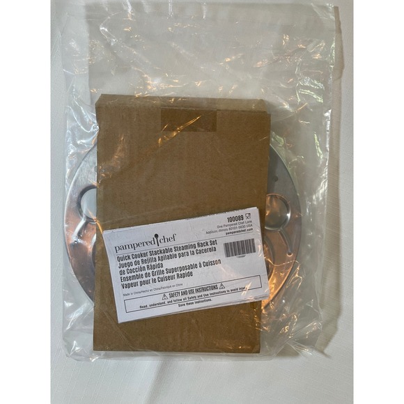 Pampered‎ Chef (100089) Quick Cooker Stackable Steaming Rack Set Stainless Steel - Picture 2 of 3